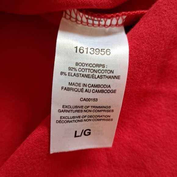 ❤️ New! Champion T-Shirt Dress Red Women's Large Cotton Blend Short Sleeve - Picture 11 of 14